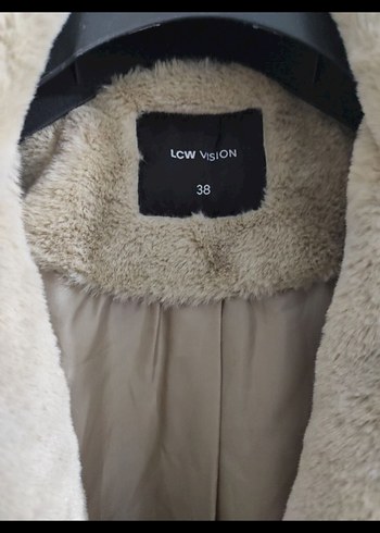 Kadın Bej Tüylü Midi Kaban - Görsel 3