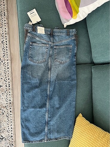 Pull and Bear pull@&bear önden yırtmaçlı kot etek