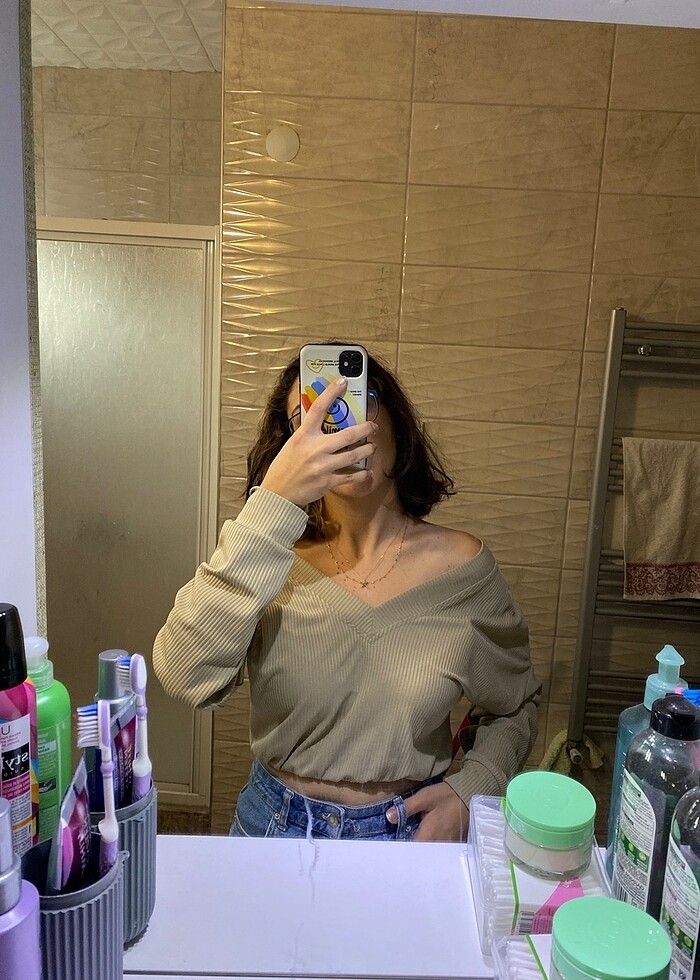 Trendyolmilla Taş V yaka Örme Bluz - Görsel 2