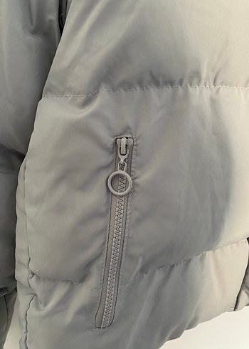 Bianco Lucci Gri Kadın Midi Kışlık Mont - Görsel 3