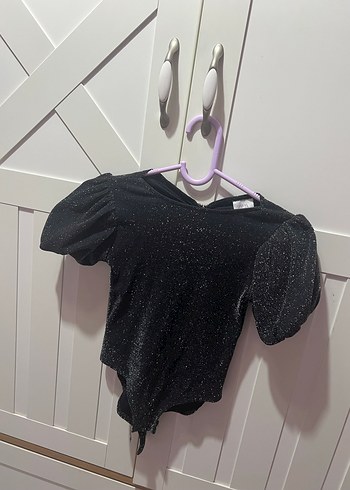 Mini V Yaka Siyah Gotik Bluz - Görsel 2