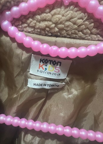 Kahverengi Kız cocuk Midi Boy Kürk Detaylı Kaban - Görsel 2