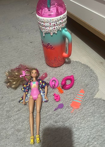 Renkli Barbie Temalı Pipetli Kupa - Görsel 2