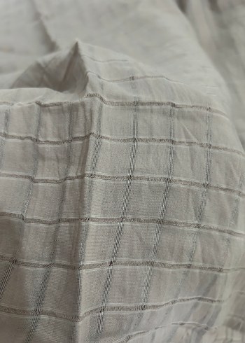 Gri Keten Kadın Şal ve Eşarp - Görsel 3