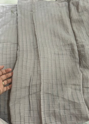 Gri Keten Kadın Şal ve Eşarp - Görsel 2