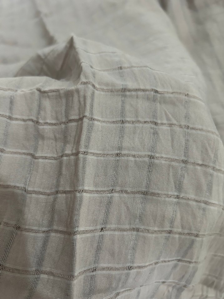 Gri Keten Kadın Şal ve Eşarp - Görsel 3