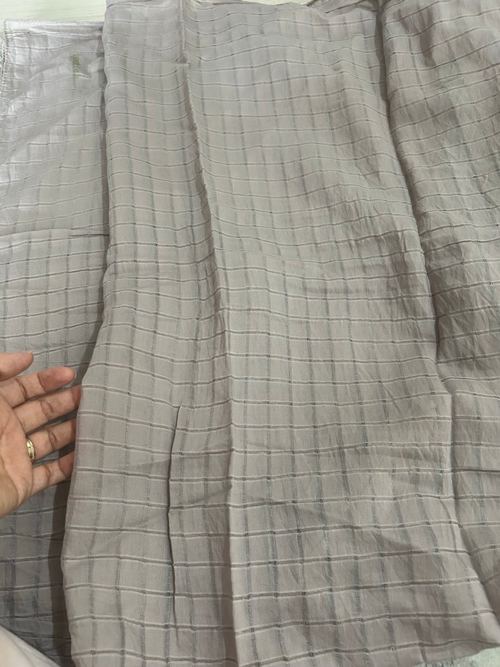 Gri Keten Kadın Şal ve Eşarp - Görsel 2