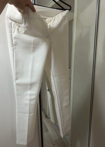 Beyaz Kumaş Pantolon - Görsel 2