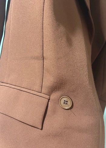Trendyolmilla Düğmeli Kahverengi Kadın Blazer Ceket - Görsel 3