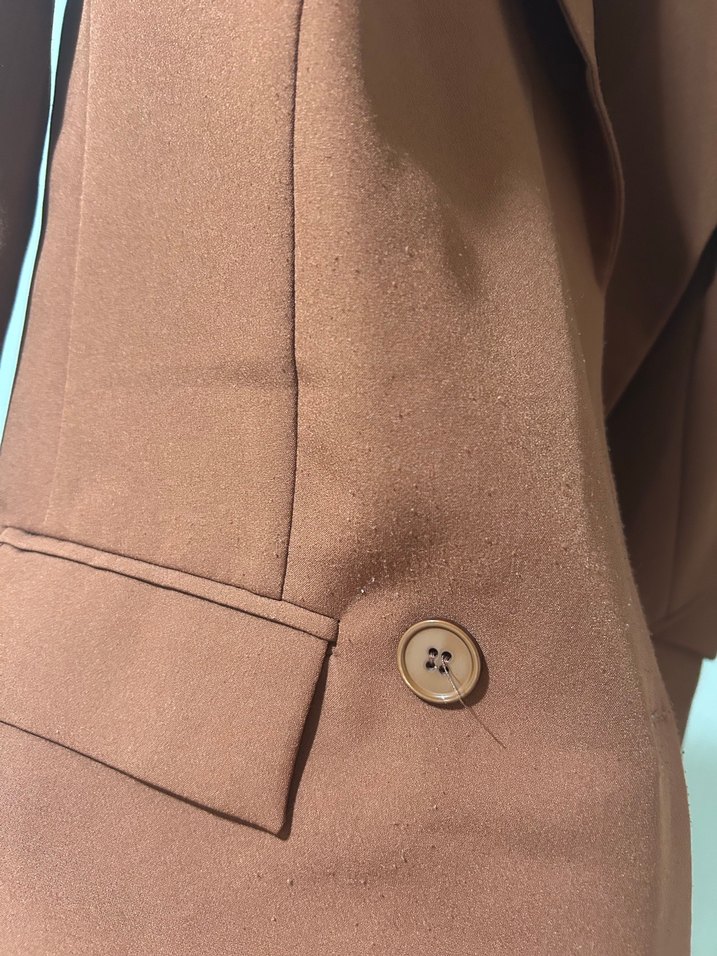 Trendyolmilla Düğmeli Kahverengi Kadın Blazer Ceket - Görsel 3