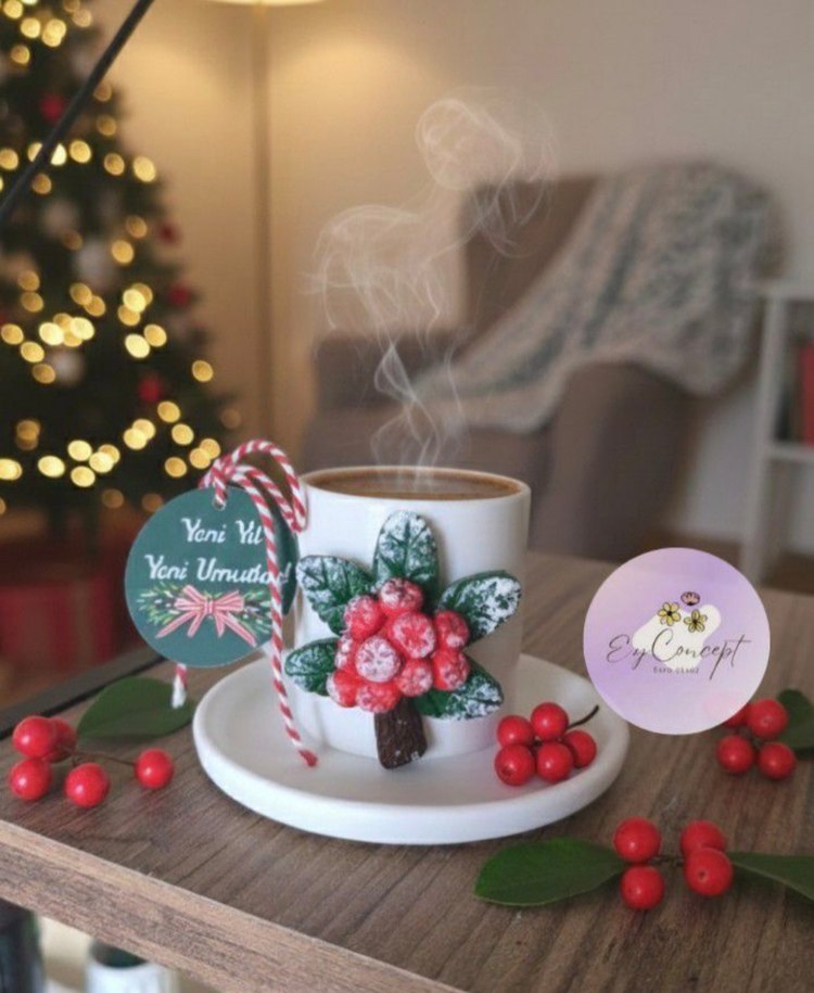 Beyaz Yılbaşı Temalı Kupa - Görsel 2