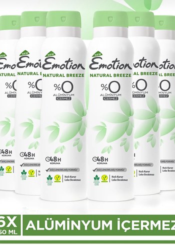 Emotion Kadın Doğal Esanslı Deodorant 6x150 ml