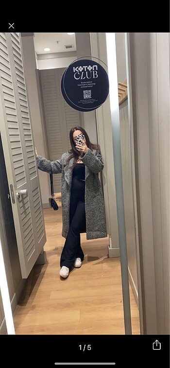 Trendyolmilla uzun gri kaban