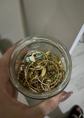 Altın Renkli Parlak Takı Seti 25 parça çelik