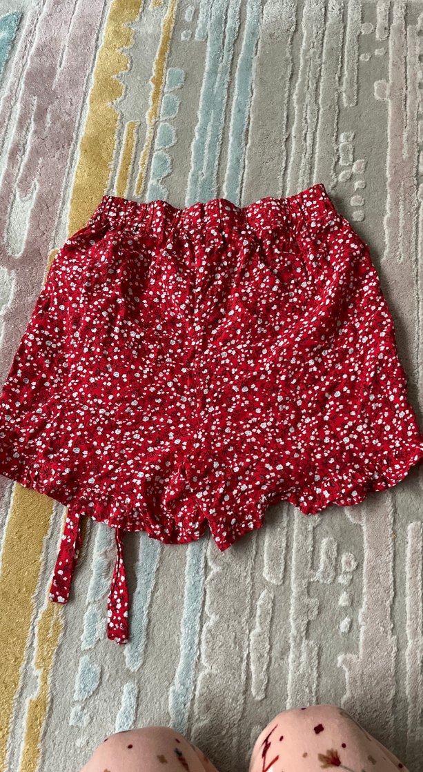 Trendyolmilla Kırmızı Fırfırlı Mini Etek - Görsel 3