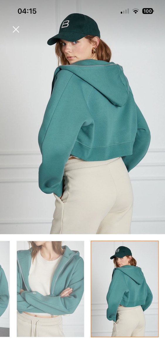 Beyyoglu Yeşil Crop Hoodie - Görsel 2