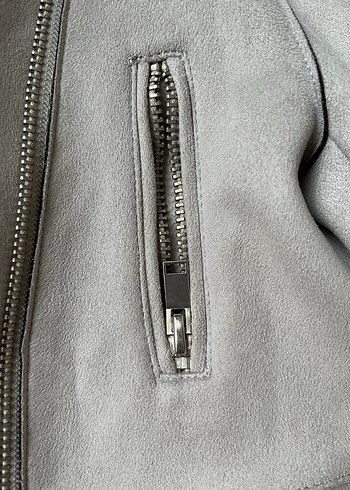 Zara Gri Süet Ceket - Görsel 4