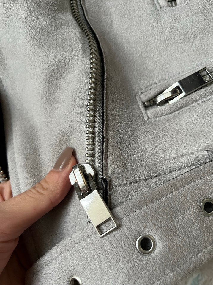 Zara Gri Süet Ceket - Görsel 5