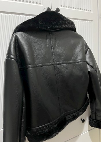 Bershka Kürklü Biker Ceket - Görsel 5