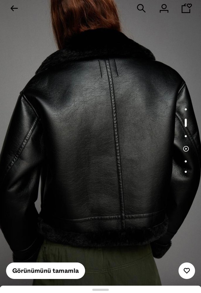 Bershka Kürklü Biker Ceket - Görsel 3