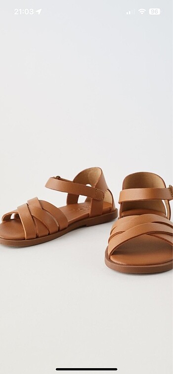 Zara Zara hakiki deri bantlı sandalet