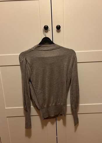 Bej Kadın Keten Salaş Uzun Kollu Kazak - Görsel 5