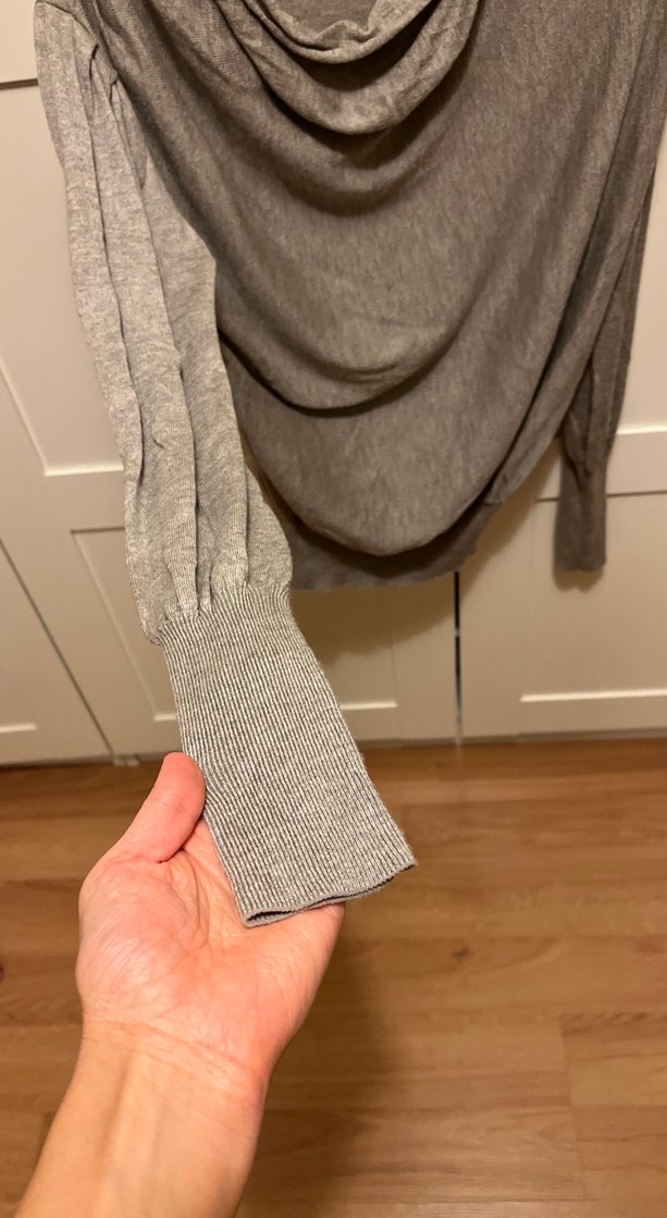 Bej Kadın Keten Salaş Uzun Kollu Kazak - Görsel 4