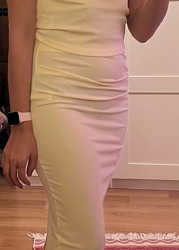 Zara takım dokulu top ve midi etek - Görsel 5