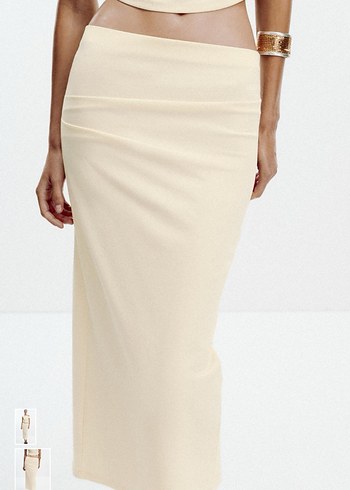 Zara takım dokulu top ve midi etek - Görsel 2