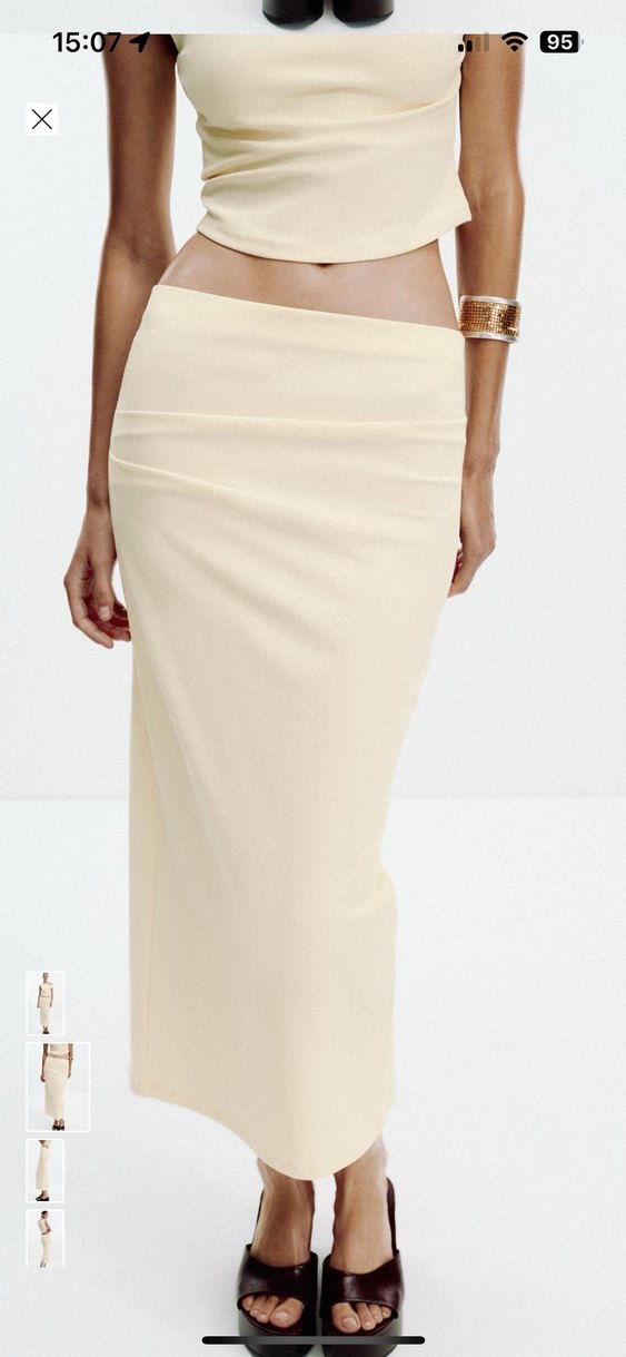 Zara takım dokulu top ve midi etek - Görsel 2