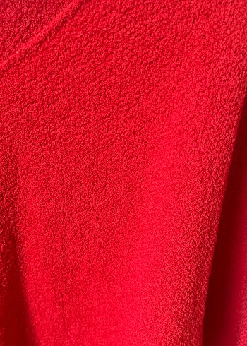 Kırmızı V Yaka Kadın Triko Kazak - Görsel 4