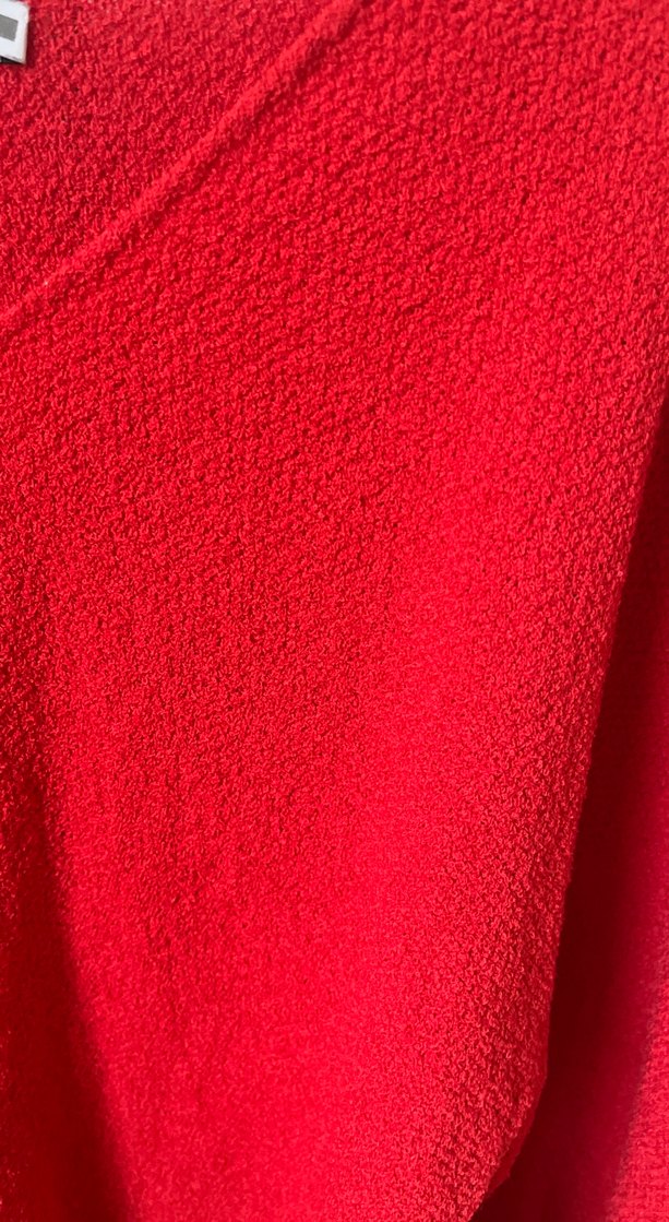 Kırmızı V Yaka Kadın Triko Kazak - Görsel 4