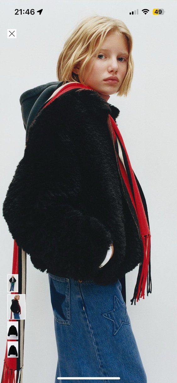 Siyah Kürklü Ceket - Görsel 2