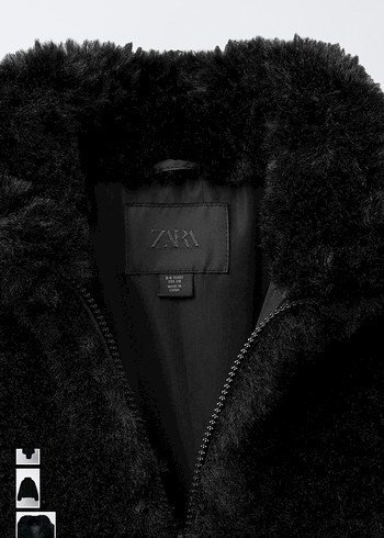 Siyah Peluş Kadın Ceket Yüksek Yaka - Görsel 3