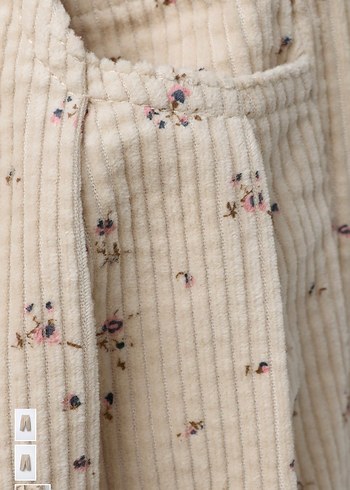 Zara Çiçek Desenli kadife Pantolon - Görsel 3