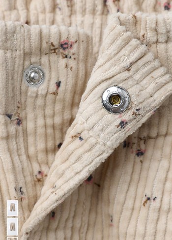 Zara Çiçek Desenli kadife Pantolon - Görsel 4