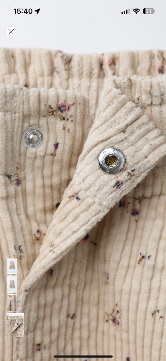 Zara Çiçek Desenli kadife Pantolon - Görsel 4