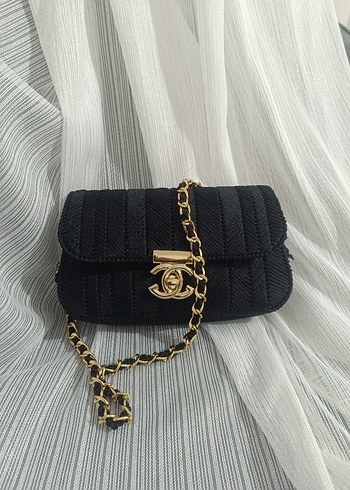 Beden Mavi Payetli Vintage Örgü Kadın Çanta