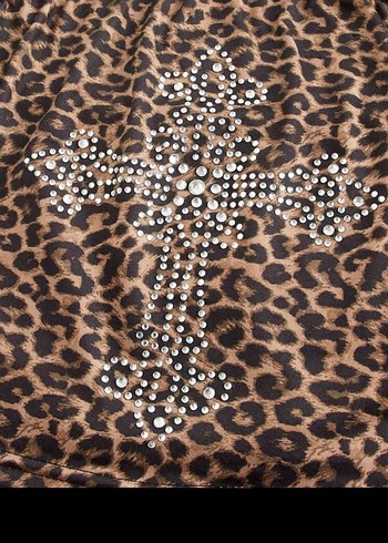 Leopar Desenli  Straplez Büstiyer - Görsel 3