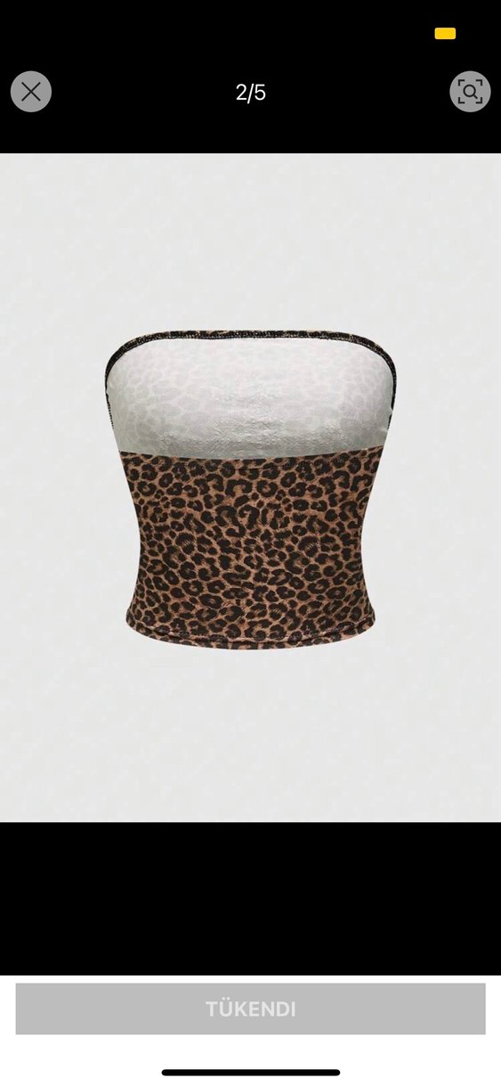 Leopar Desenli  Straplez Büstiyer - Görsel 2