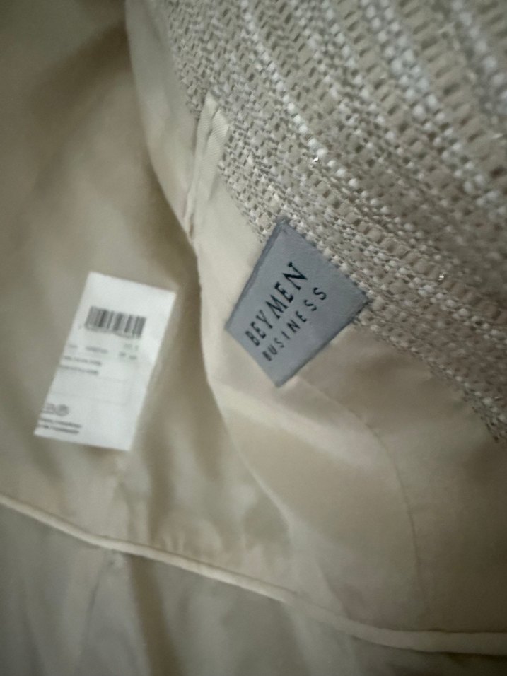 Bej Klasik Kadın Blazer Ceket - Görsel 3