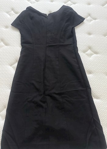 Kısa Kollu Gri Uzun Ofis Elbisesi - Görsel 2