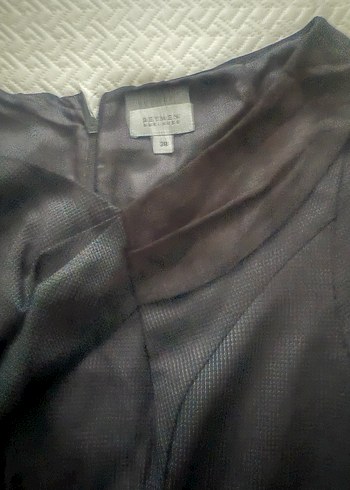 Kısa Kollu Gri Uzun Ofis Elbisesi - Görsel 3