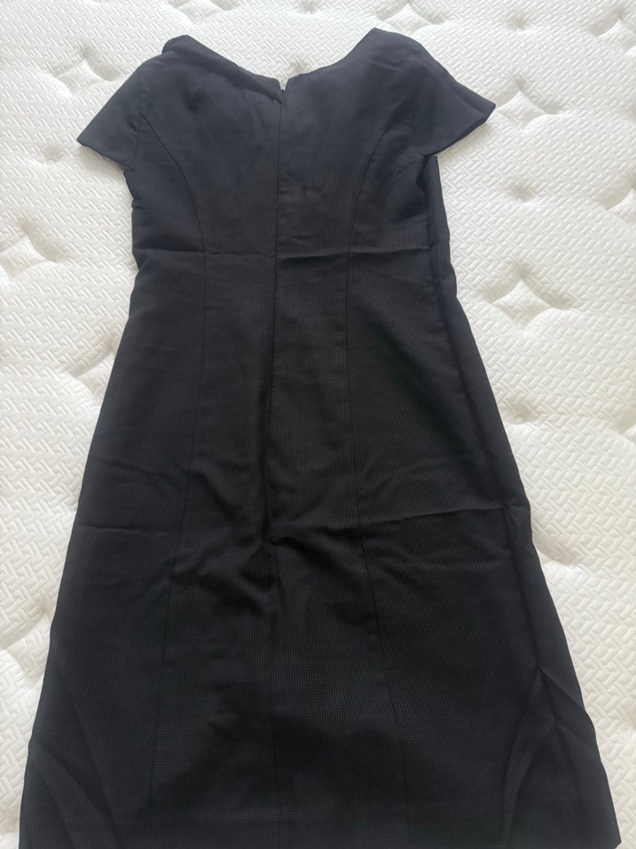 Kısa Kollu Gri Uzun Ofis Elbisesi - Görsel 2