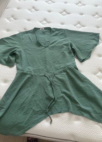 Yeşil V Yaka Bohem Tunik - Görsel 2