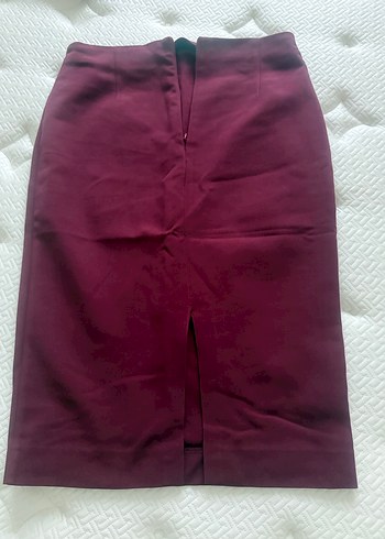 Bordo Drapeli Midi Kalem Etek - Görsel 2