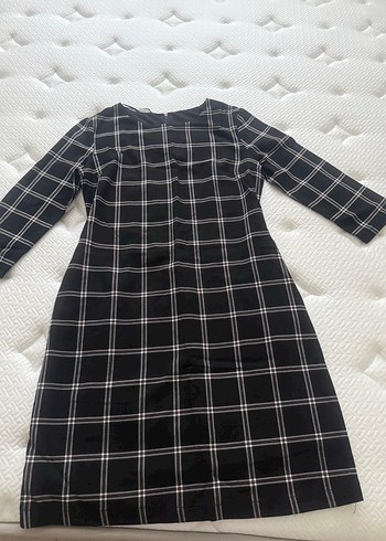 Siyah Ekose Midi Elbise - Görsel 2