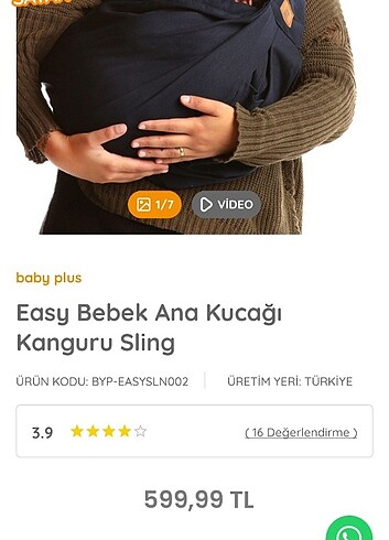 Bebek easy kanguru sling
