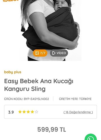 Babymall Bebek easy kanguru sling