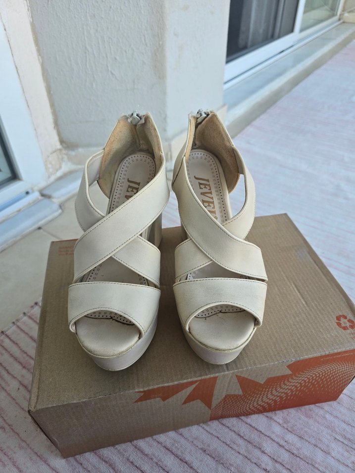 jevel bej platform Topuklu Kadın Ayakkabı - Görsel 3